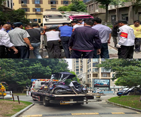 淮南;高新區(qū)三和鎮(zhèn)開展電動車亂停放、飛線充電整治工作