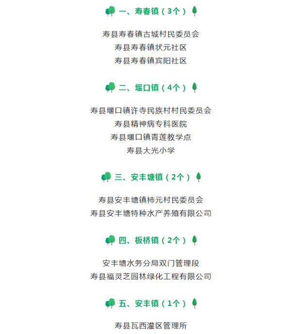 淮南壽縣30家單位擬命名為縣級“花園式單位”，有你的單位嗎？