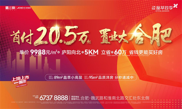 2021年置業大合肥首付僅20.5萬起的不限購、高性價比紅盤！錯過再無！