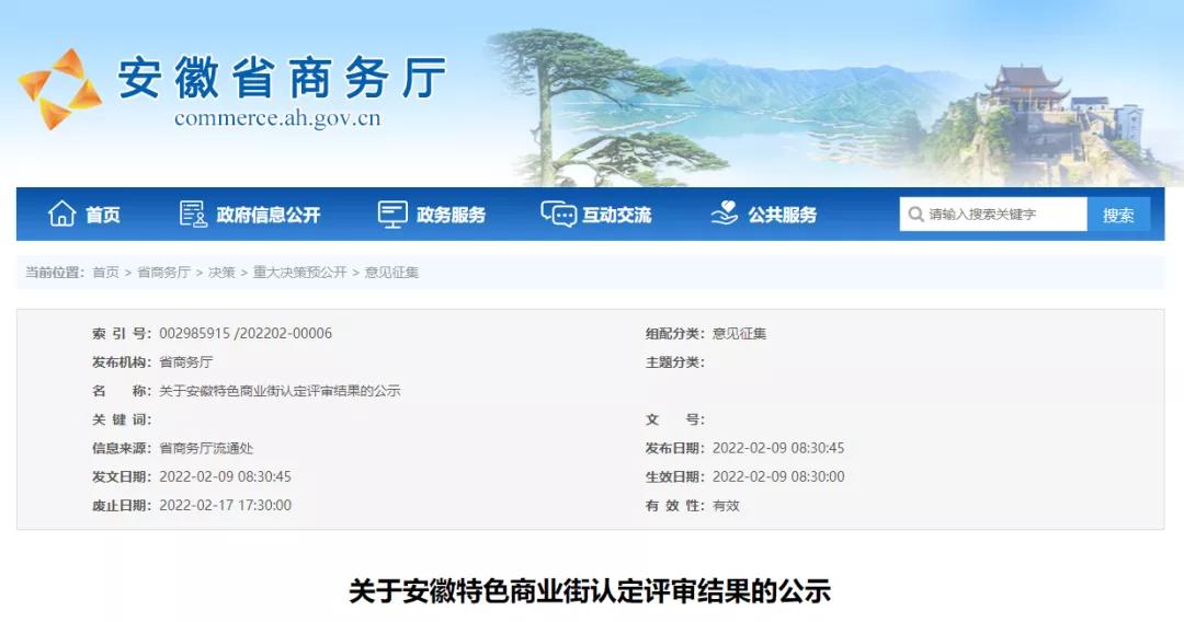 淮南這條街上榜！安徽擬認定12家特色商業街！