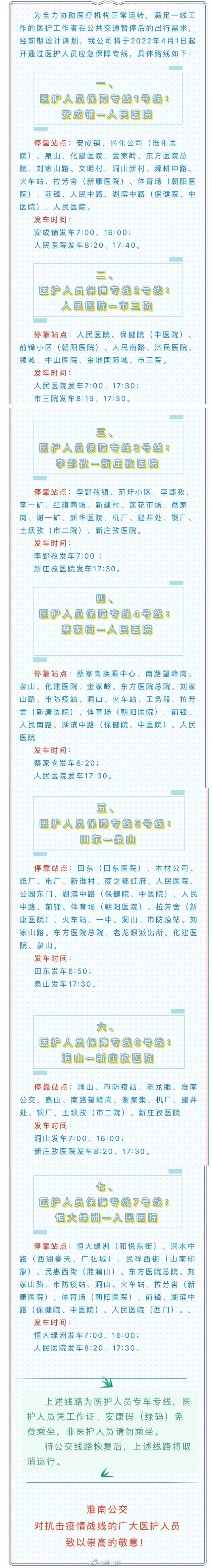 最新！淮南開通醫護人員應急保障專線！