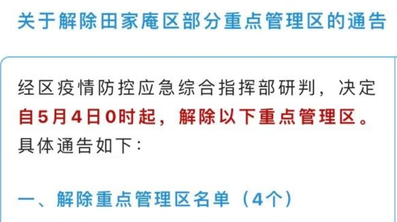 淮南關于解除田區部分重點管理區的通告
